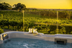 Views from the Jacuzzi at the Vineyard Retreat McLaren Vale
